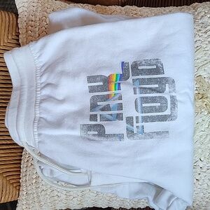 Pink Floyd white sweatpants with prism logo, size M